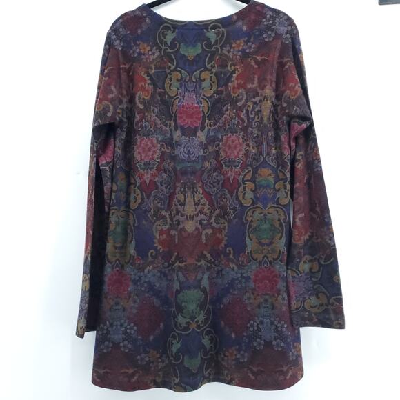 Soft Surrounding Boho Luxury Dark Regal Tapestry Tunic Scoop Neck Crop Sleeve XS - Picture 7 of 9